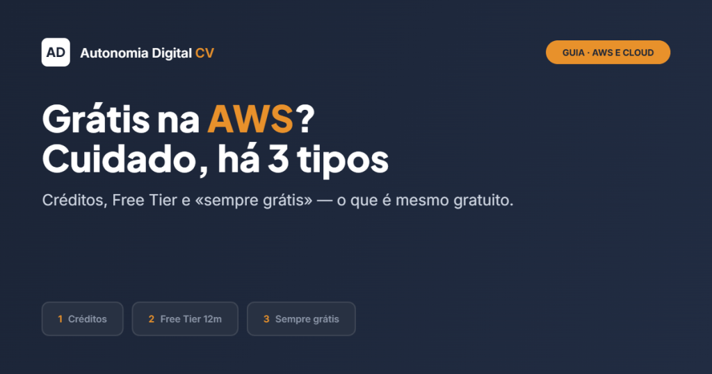 Grátis na AWS? Cuidado, há 3 tipos — Autonomia Digital CV
